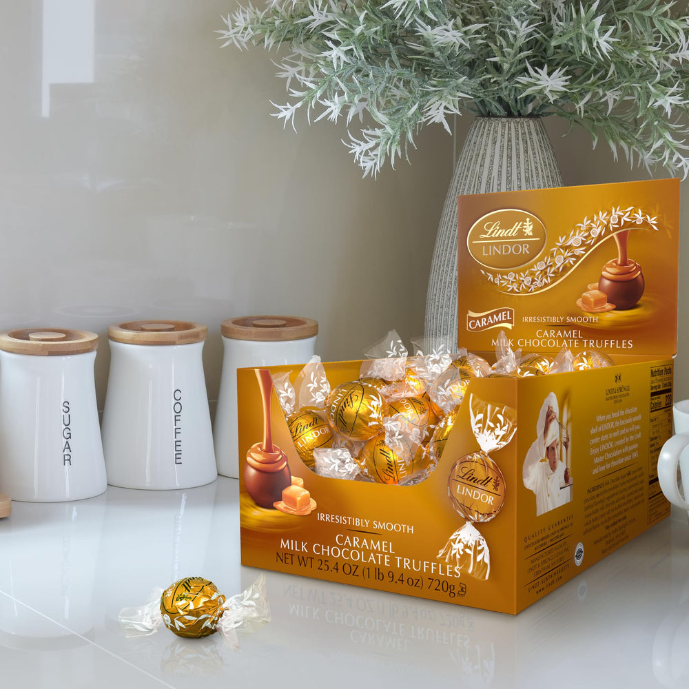 Lindt Lindor Caramel Milk Chocolate Truffles individually wrapped for easy stocking up