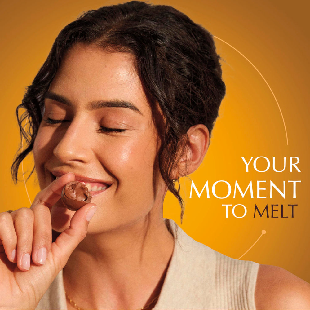 Lindt Lindor Caramel Milk Chocolate Truffles texture with smooth center, premium chocolate experience