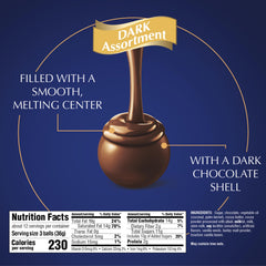 Close-up of glossy shell and melting center on a LINDOR truffle.