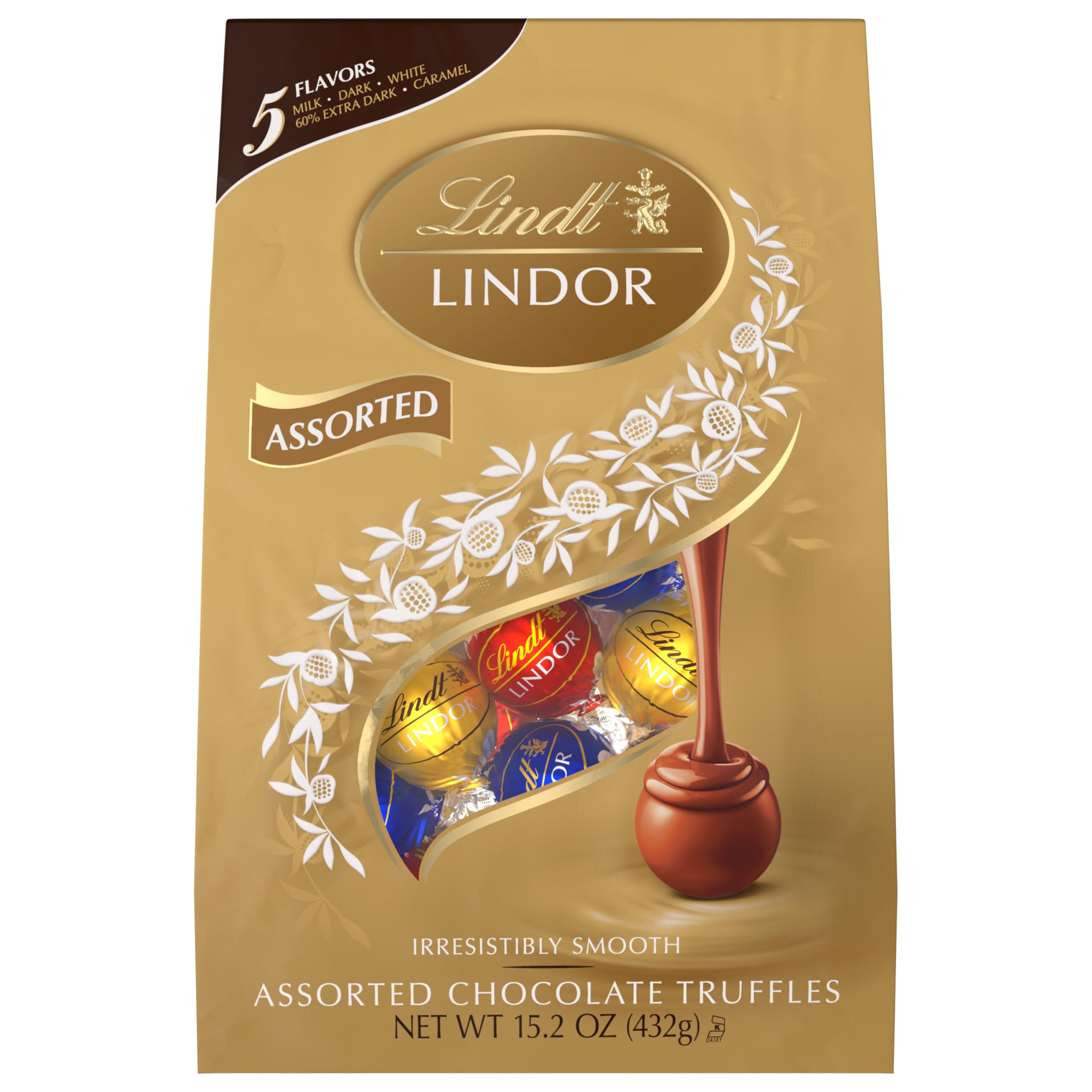 Lindt LINDOR 60% extra dark truffles closeup, bold flavor.