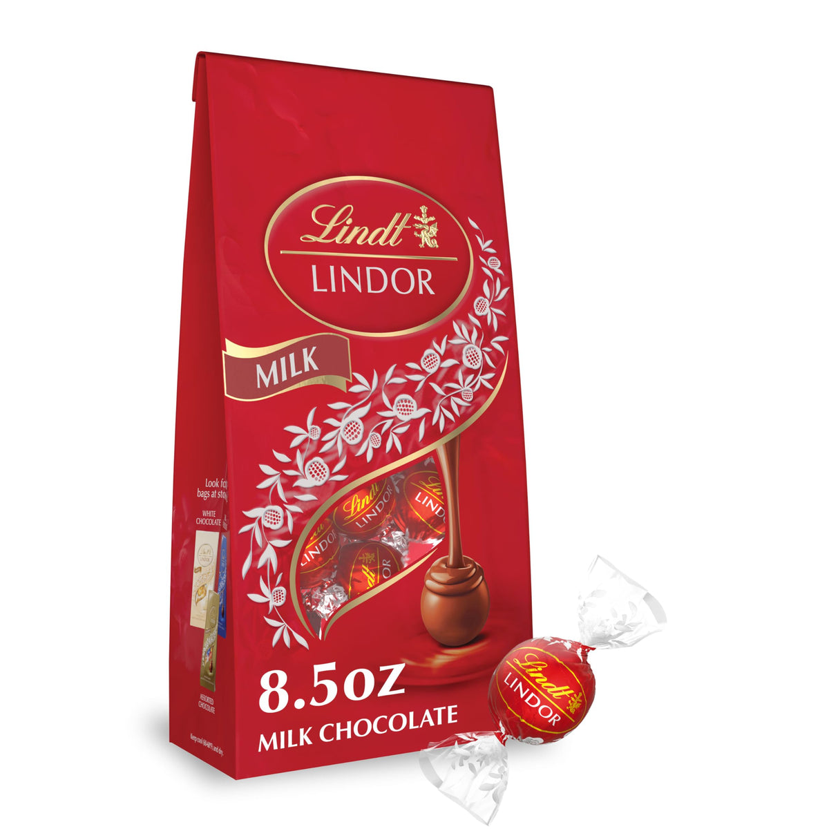 Lindt LINDOR Milk Truffles shell close-up highlighting premium gift appeal