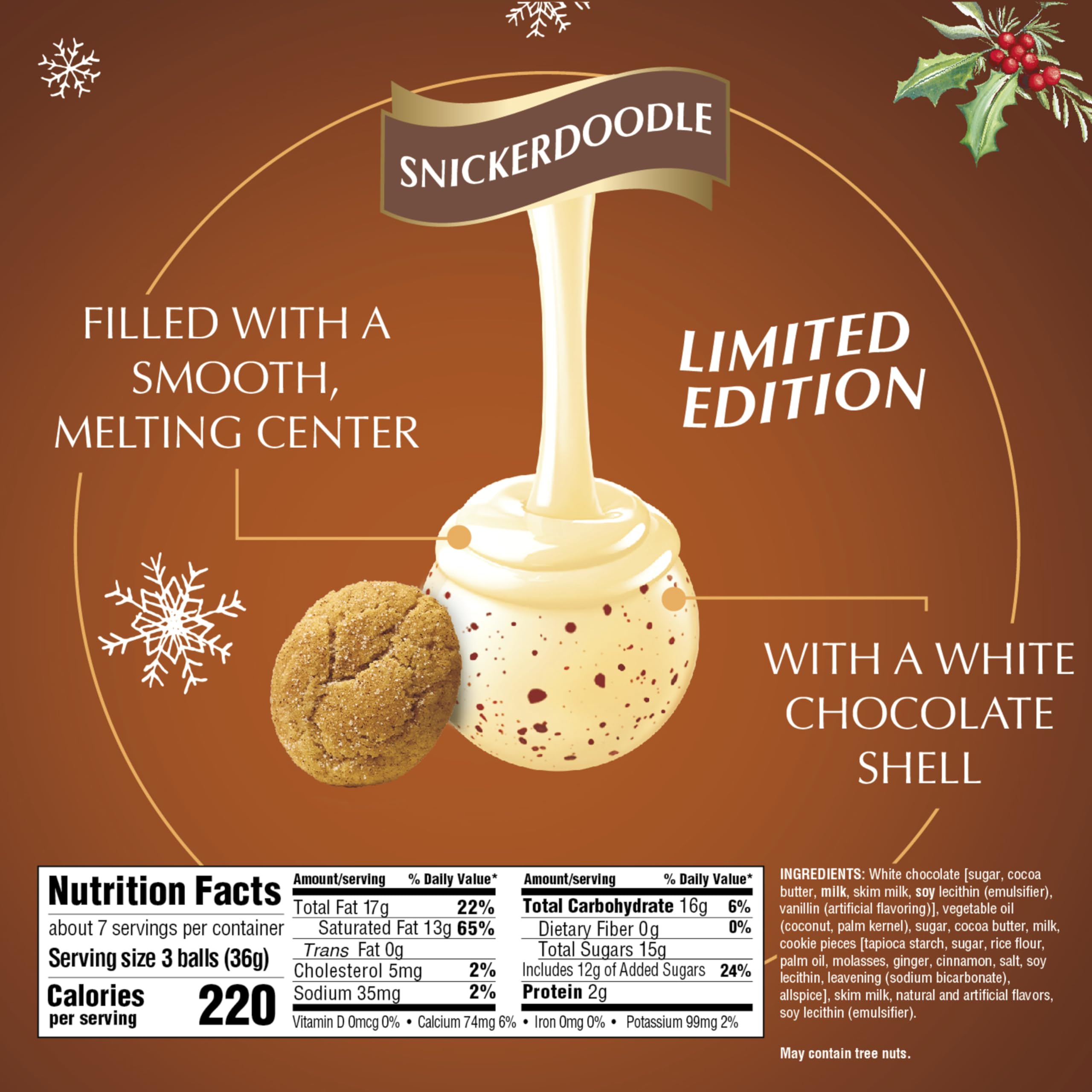 Lindt Lindor Snickerdoodle center closeup showing creamy filling.
