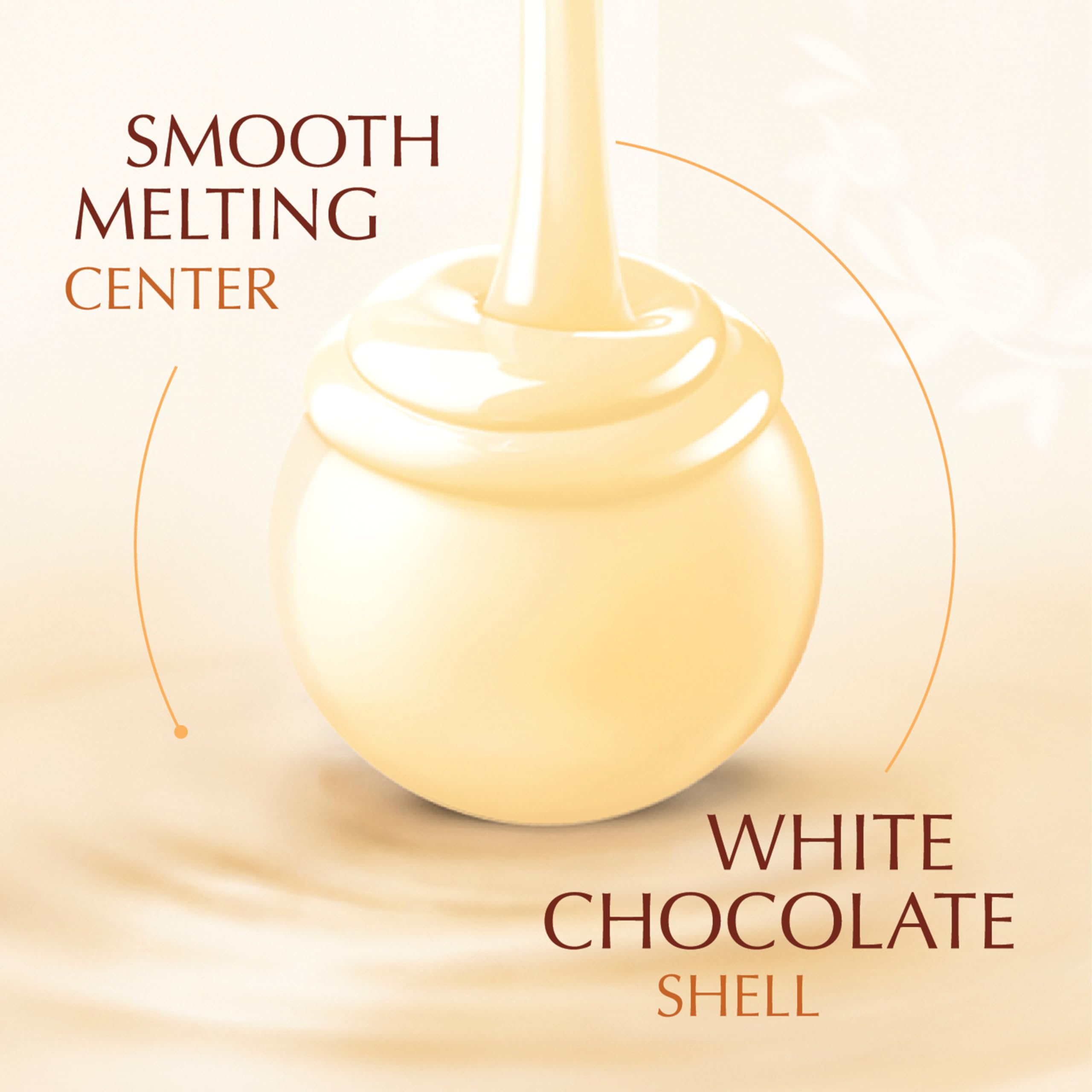 Lindt Lindor white chocolate shell and melting center close-up, creamy texture for indulgence.