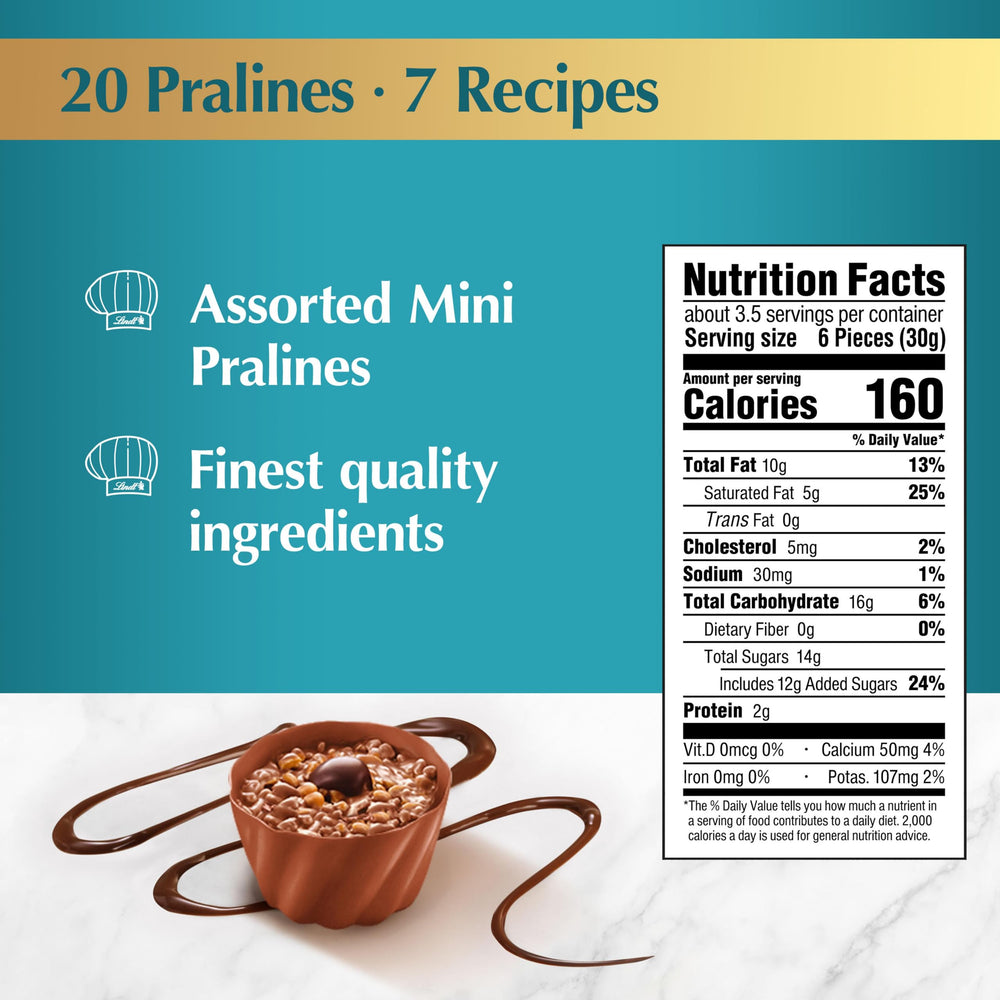 Lindt dark chocolate pralines with hazelnut filling close-up