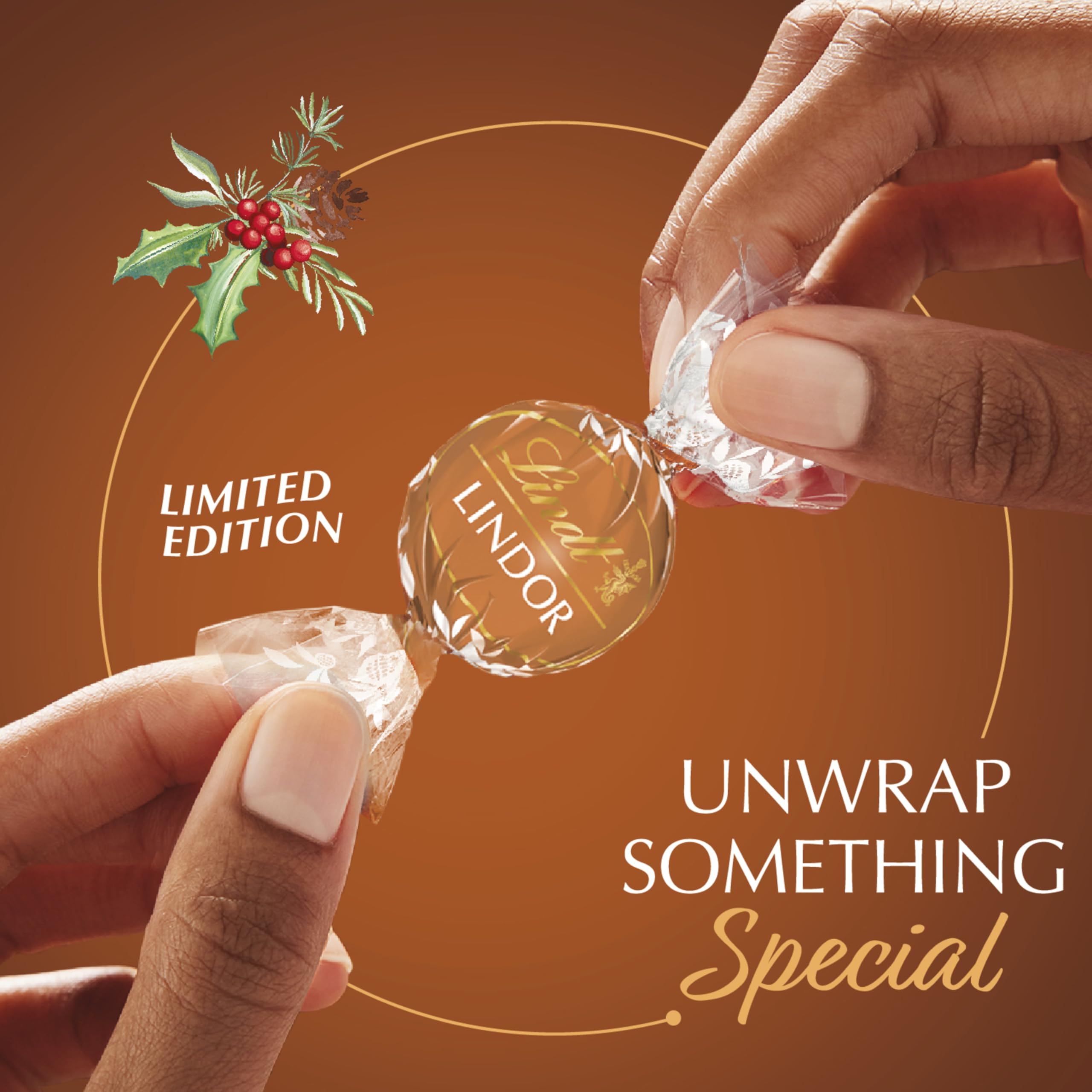 Sharing plate scene with Lindt Lindor Snickerdoodle truffles on a holiday table.