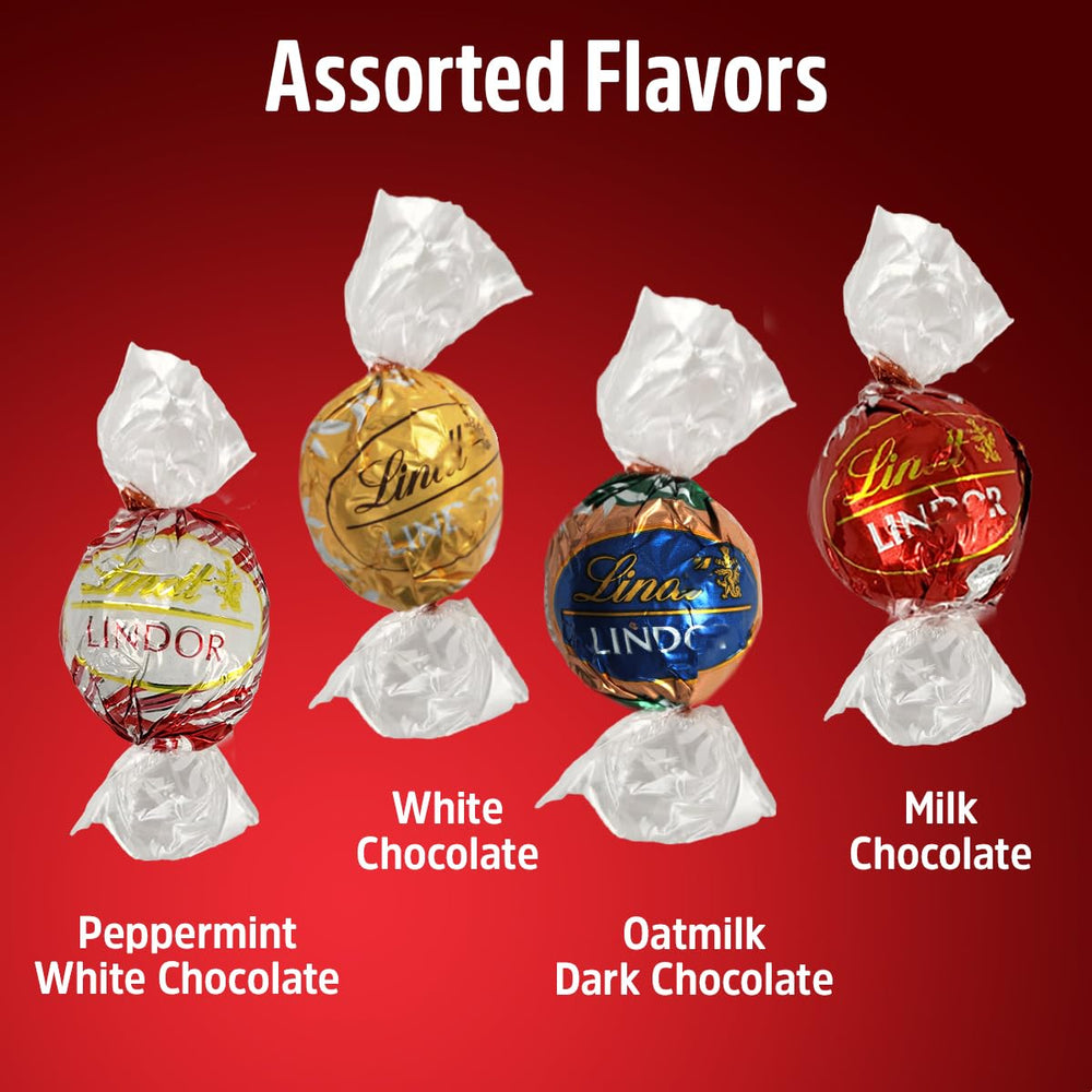 Lindt white chocolate truffles with creamy sweetness