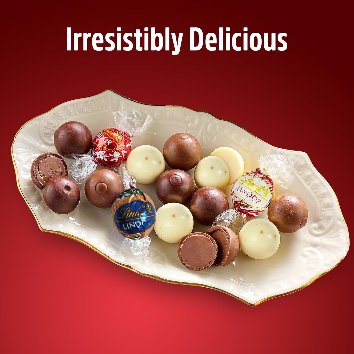 Lindt white peppermint truffles for a festive bite