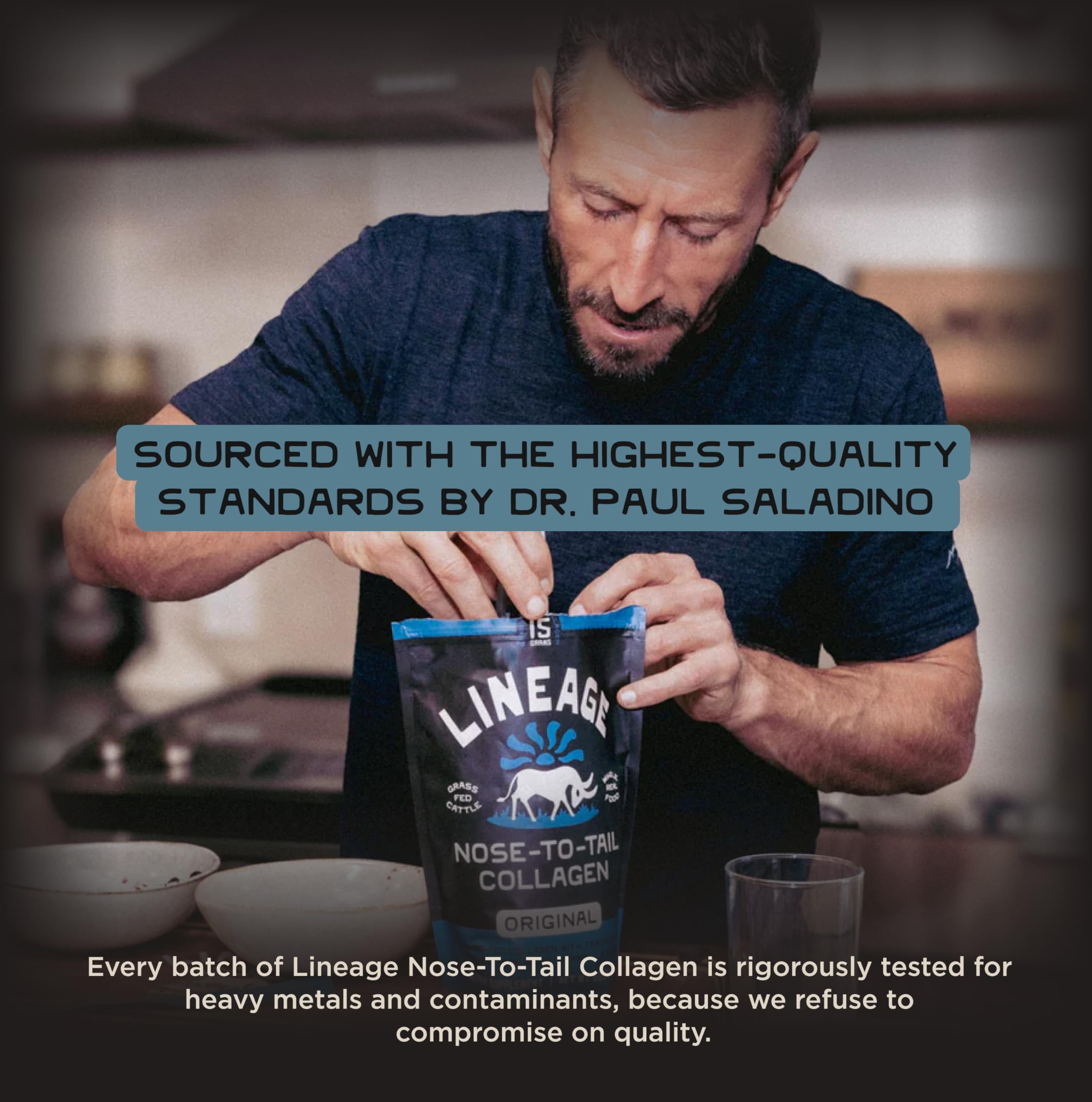 Lineage Provisions collagen smoothie mix appearance demonstrates versatile blending.