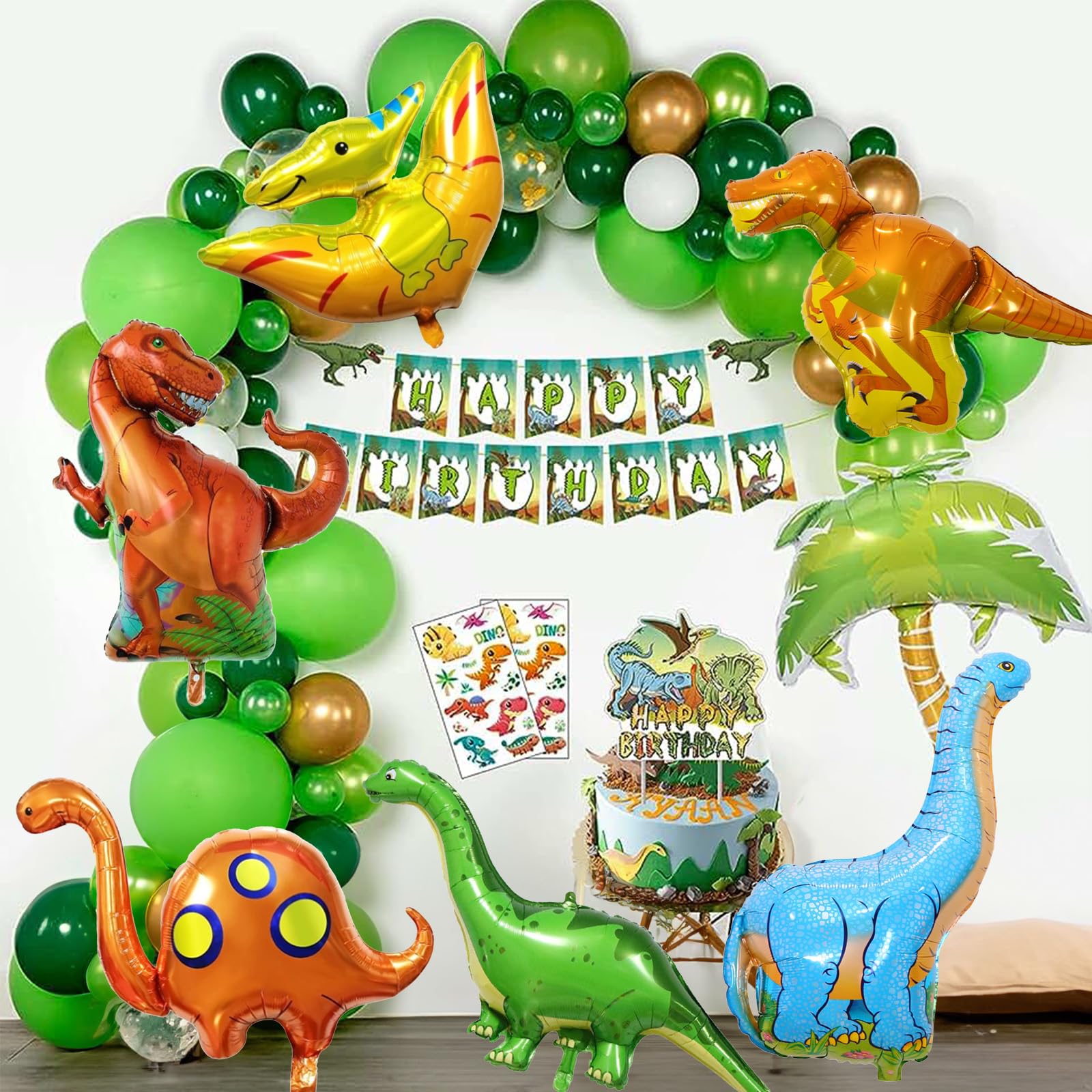 Lingqiang dinosaur foil balloons – giant-safari theme decor with vivid colors.