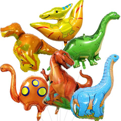 Lingqiang dinosaur foil balloons – giant wall-hanging display for a jungle party.