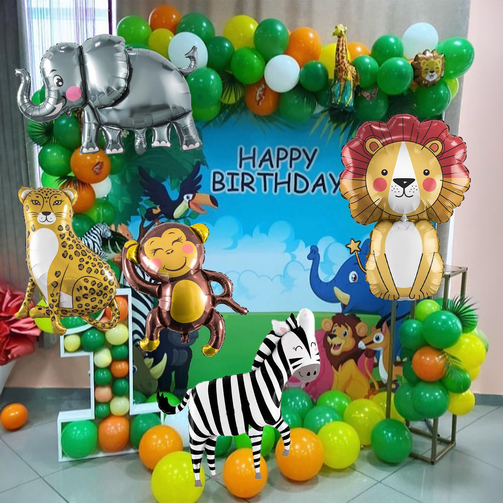 Lingqiang elephant foil balloon offers playful safari charm for baby showers or birthdays.