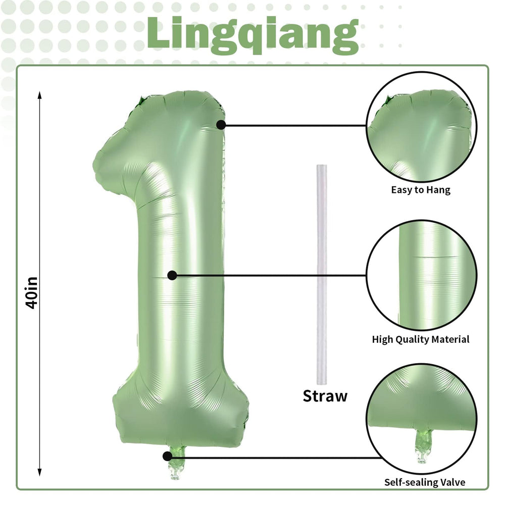 Lingqiang giant olive-green foil balloon floats as a striking centerpiece.