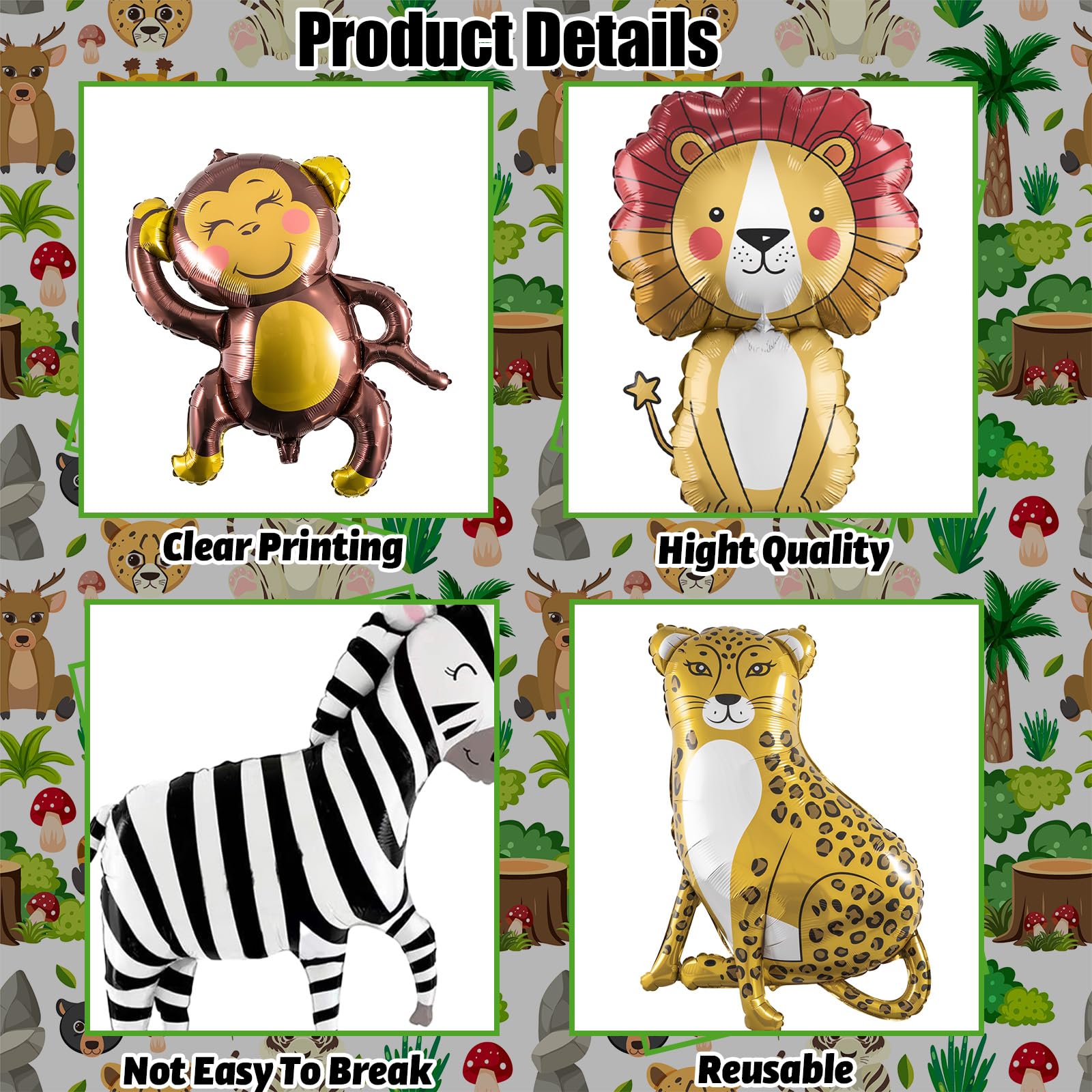 Lingqiang leopard foil balloon brings vibrant wild-cat accents to the party.