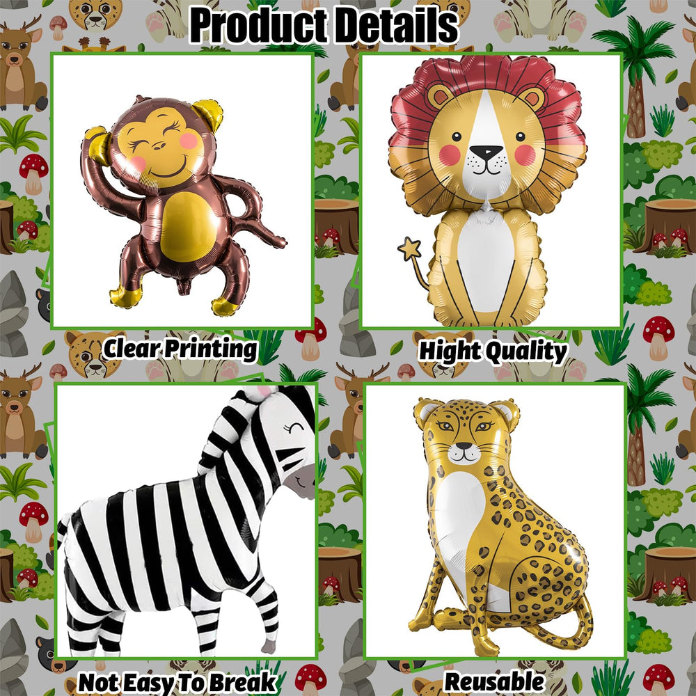 Lingqiang leopard foil balloon brings vibrant wild-cat accents to the party.