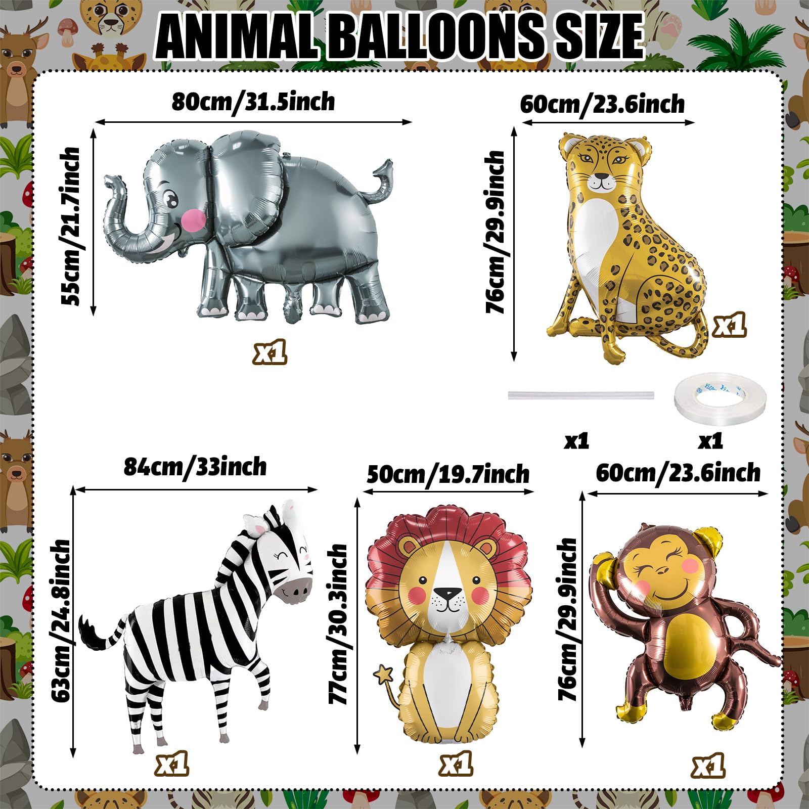 Lingqiang lion foil balloon creates a charming jungle centerpiece for celebrations.