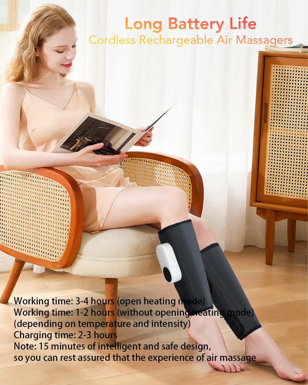LINGTENG leg massager cordless design for portable use.