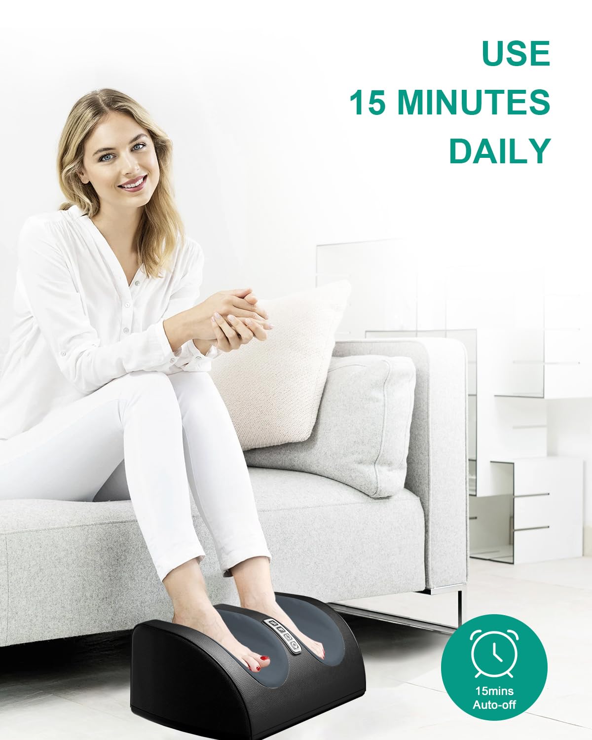 LINGTENG Shiatsu Foot Massager calf massage capability with adjustable intensity.