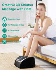 LINGTENG Shiatsu Foot Massager with rollers for kneading massage on feet.