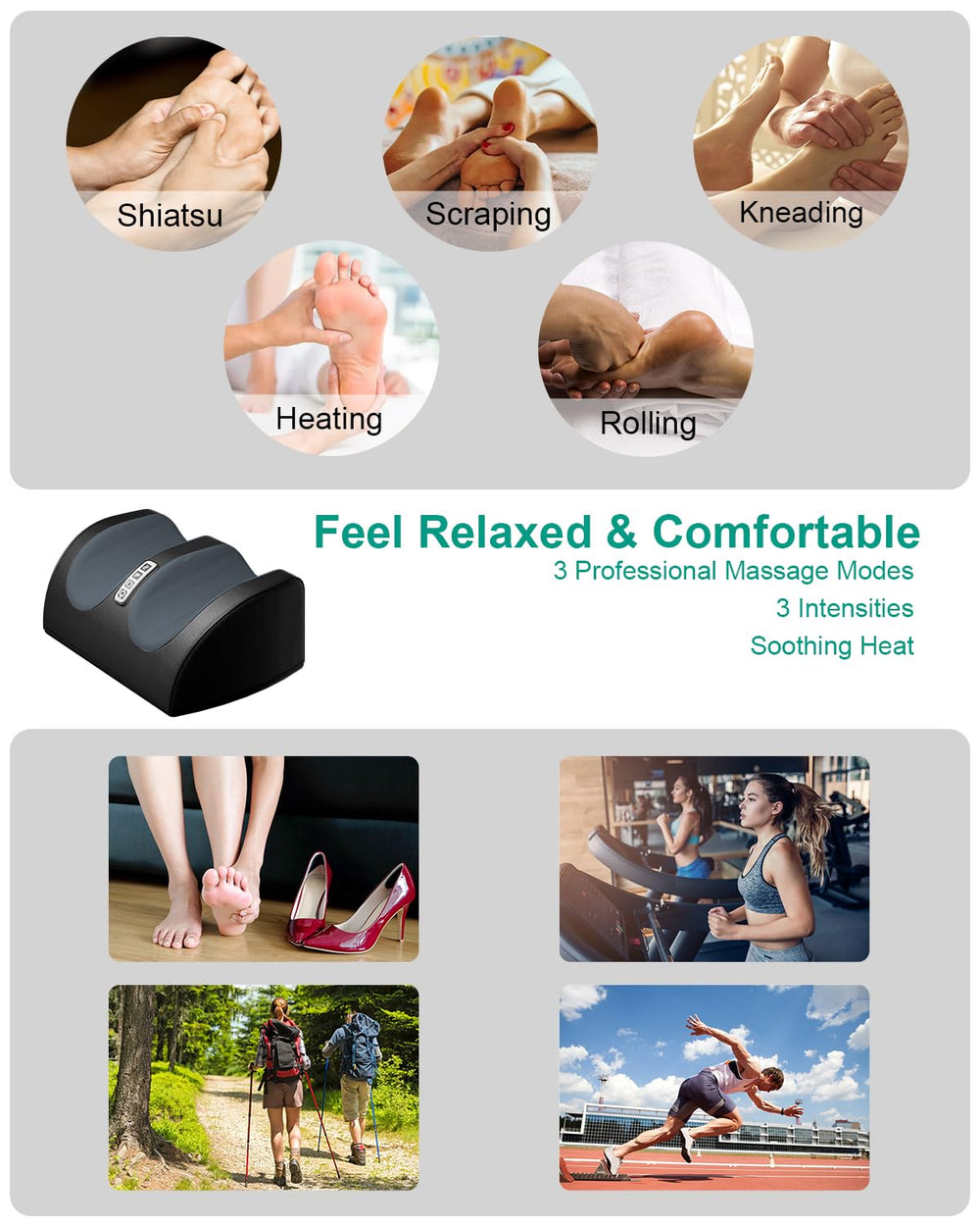 LINGTENG Shiatsu Foot Massager storage box included for neat organization.