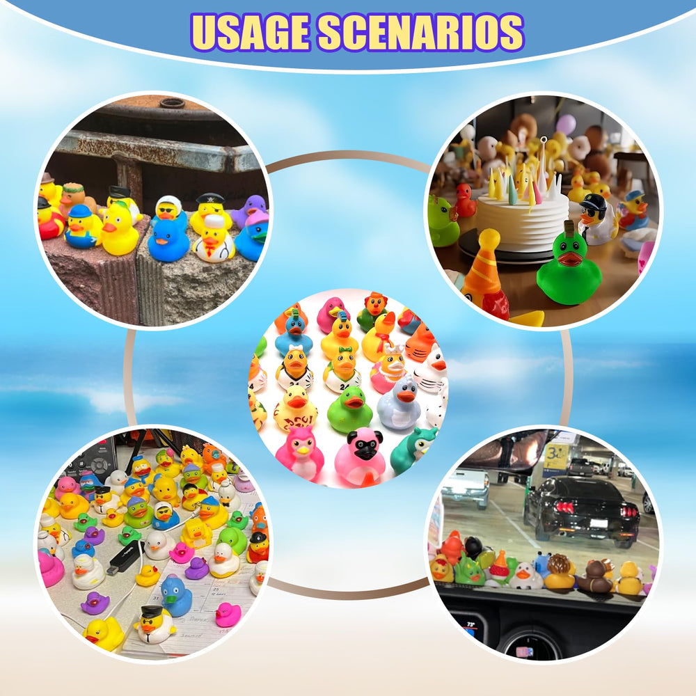 LINICE faces design ducks provide friendly bath companions for toddlers.