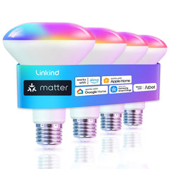 Linkind Matter BR30 smart bulb for versatile recessed lighting with color tuning