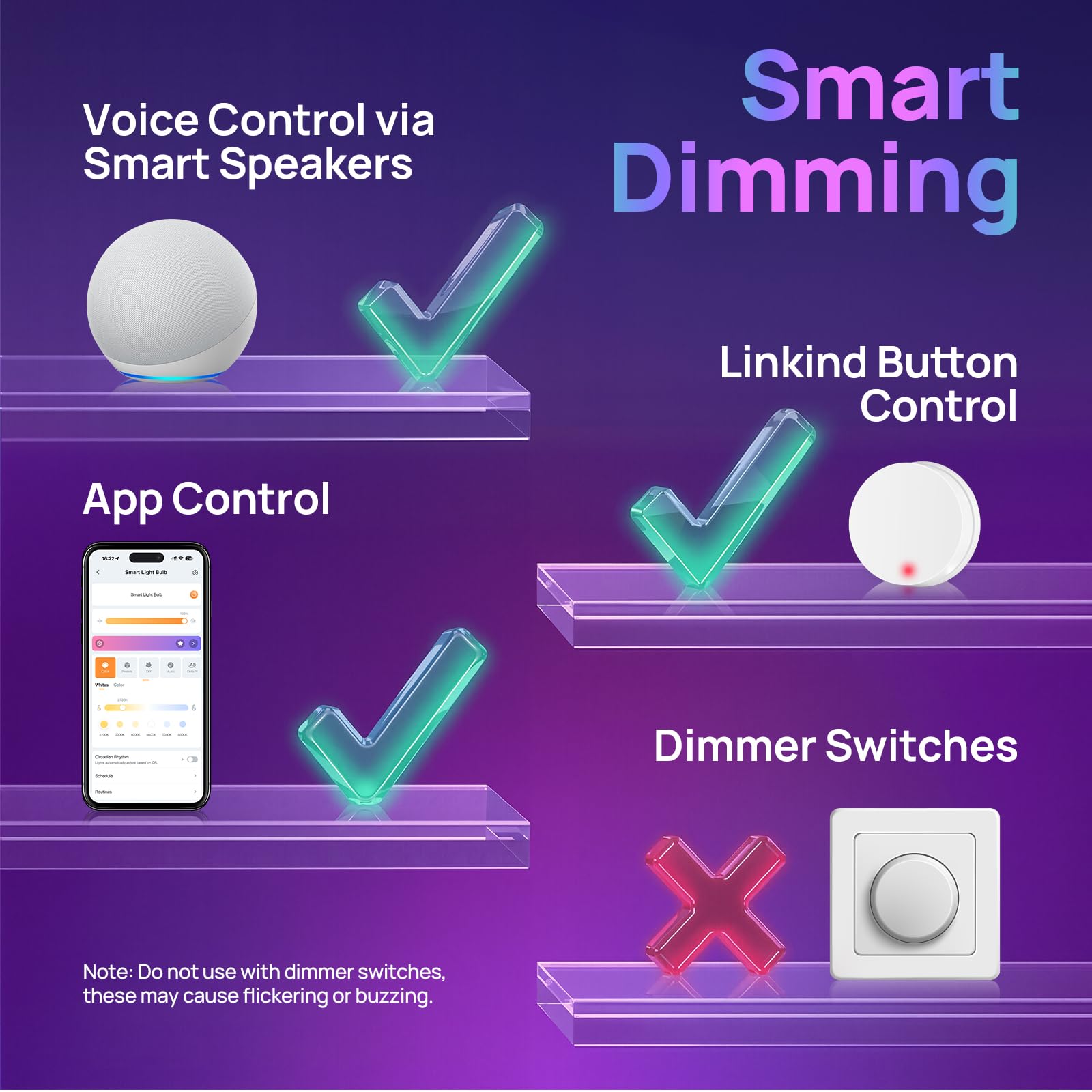 Linkind Matter bulbs installed in a standard socket for easy home upgrade.