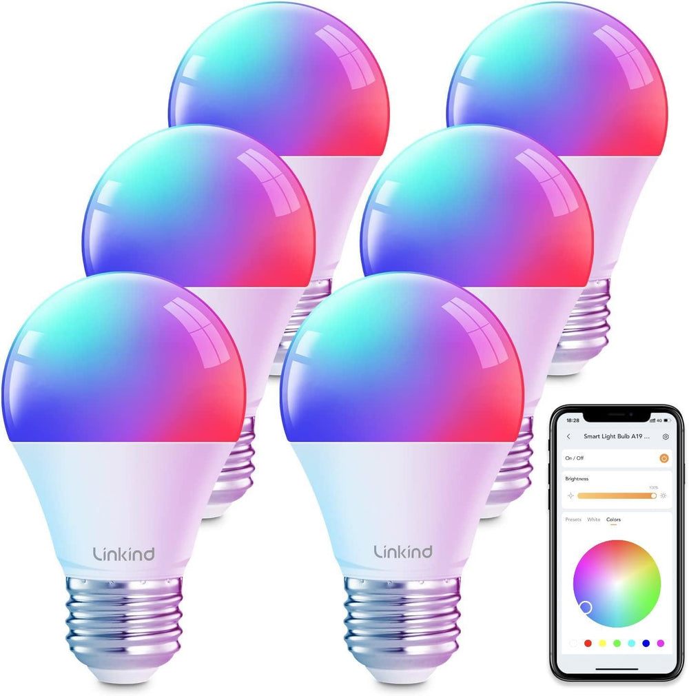 Linkind smart bulb color changing for vibrant ambient lighting.