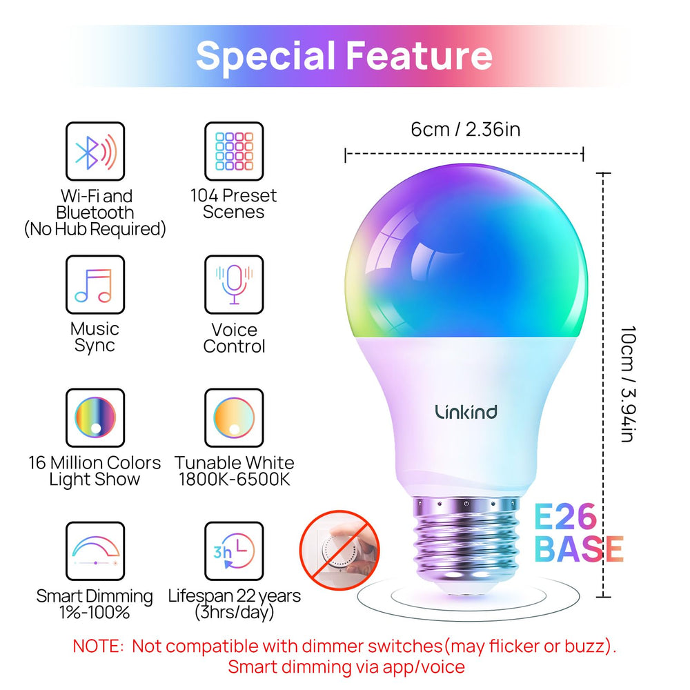 Linkind bulbs show dual WiFi and Bluetooth connectivity