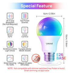Linkind bulbs show dual WiFi and Bluetooth connectivity