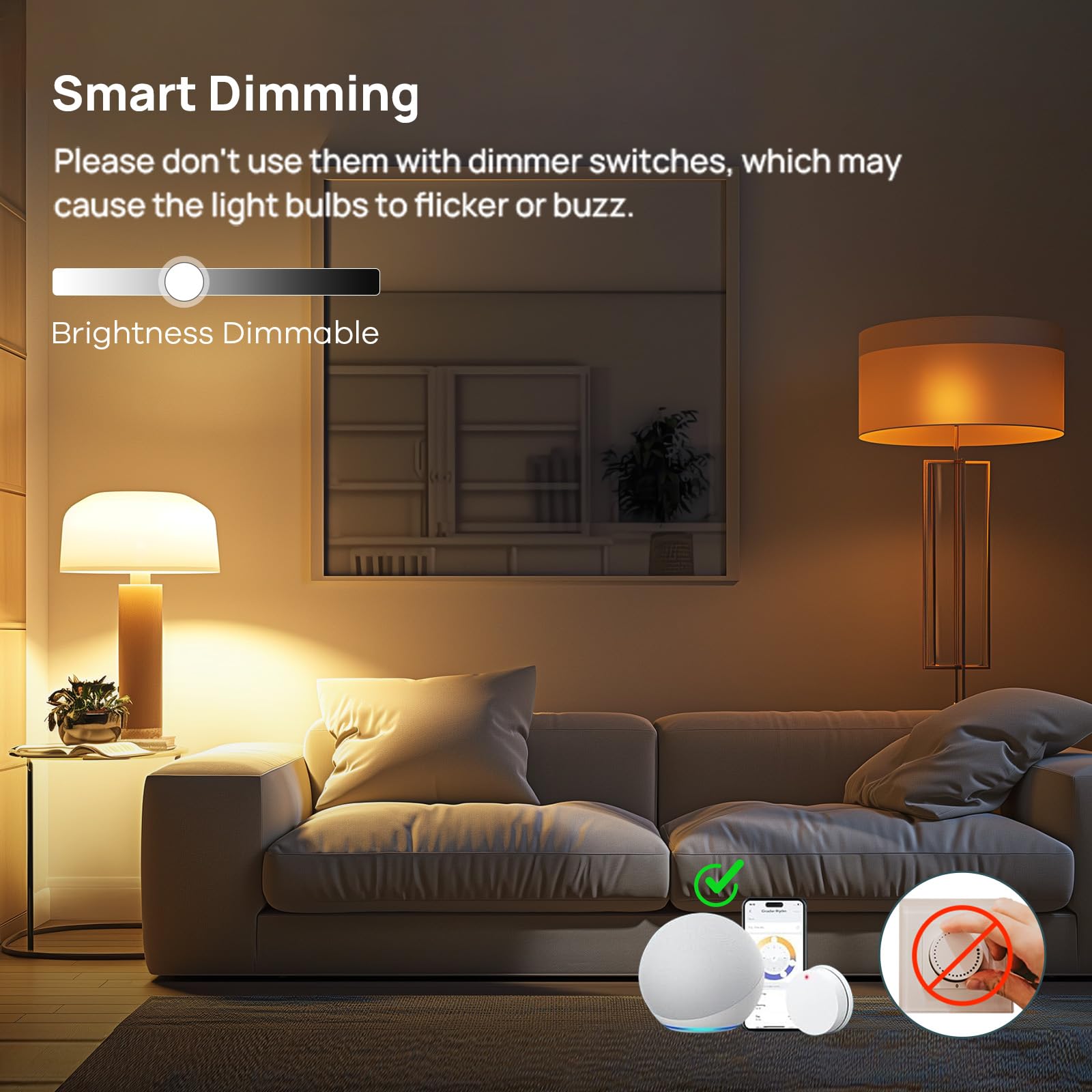 Linkind E26 base smart bulb in a standard fixture