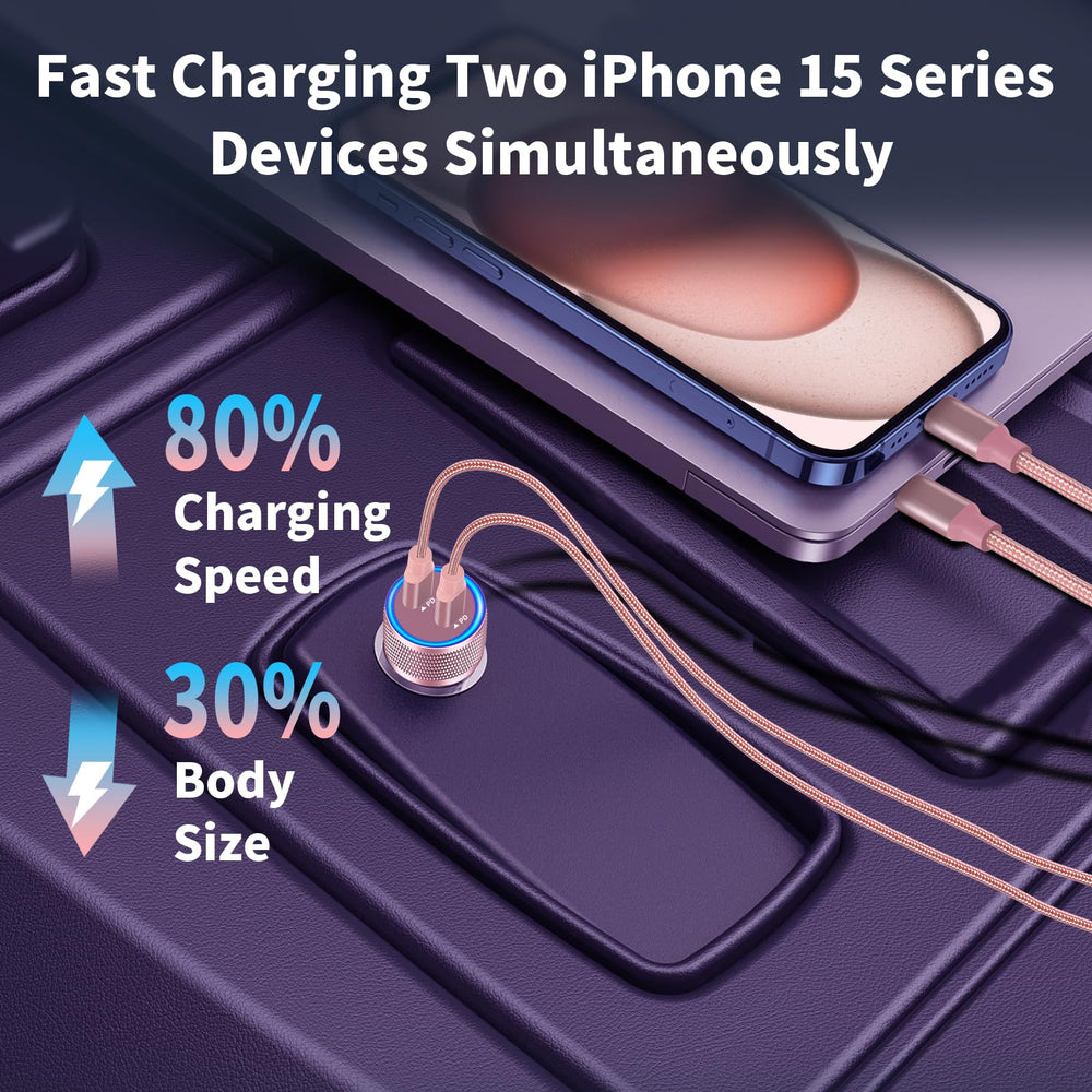 Two-pack braided USB-C cables included for multiple devices