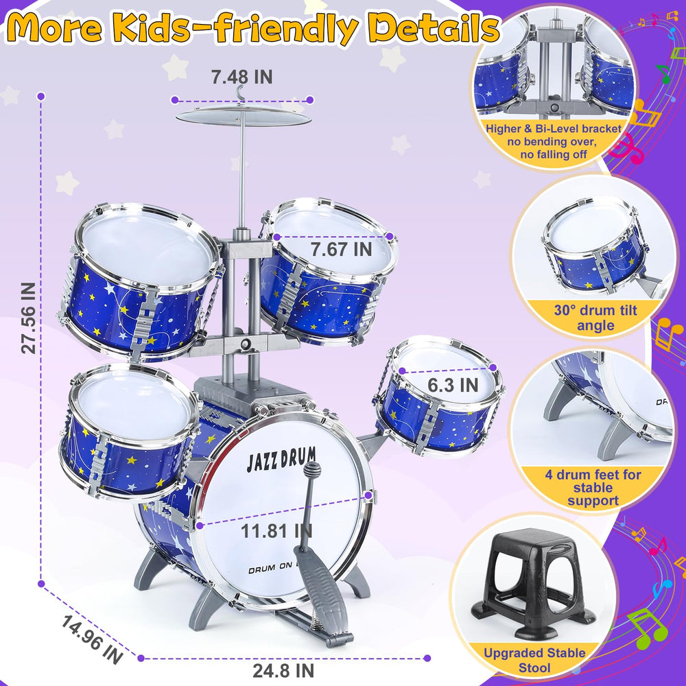 LinseyFun toddler bass drum with foot pedal for coordinated movement