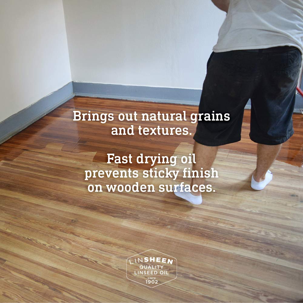 LinSheen oil restores floorboards with deep conditioning and texture