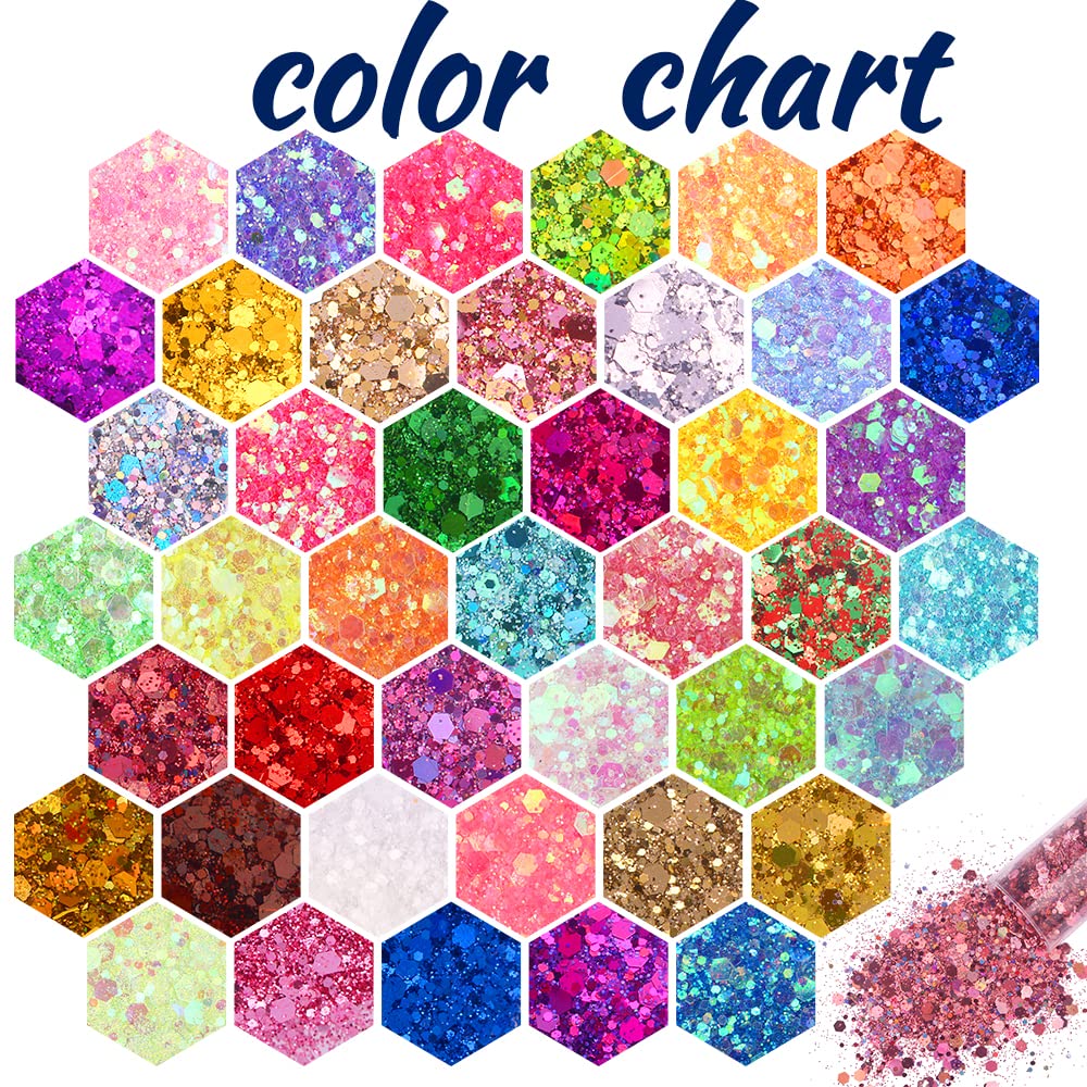 Linwulte iridescent glitter flakes catching light for nails or resin projects