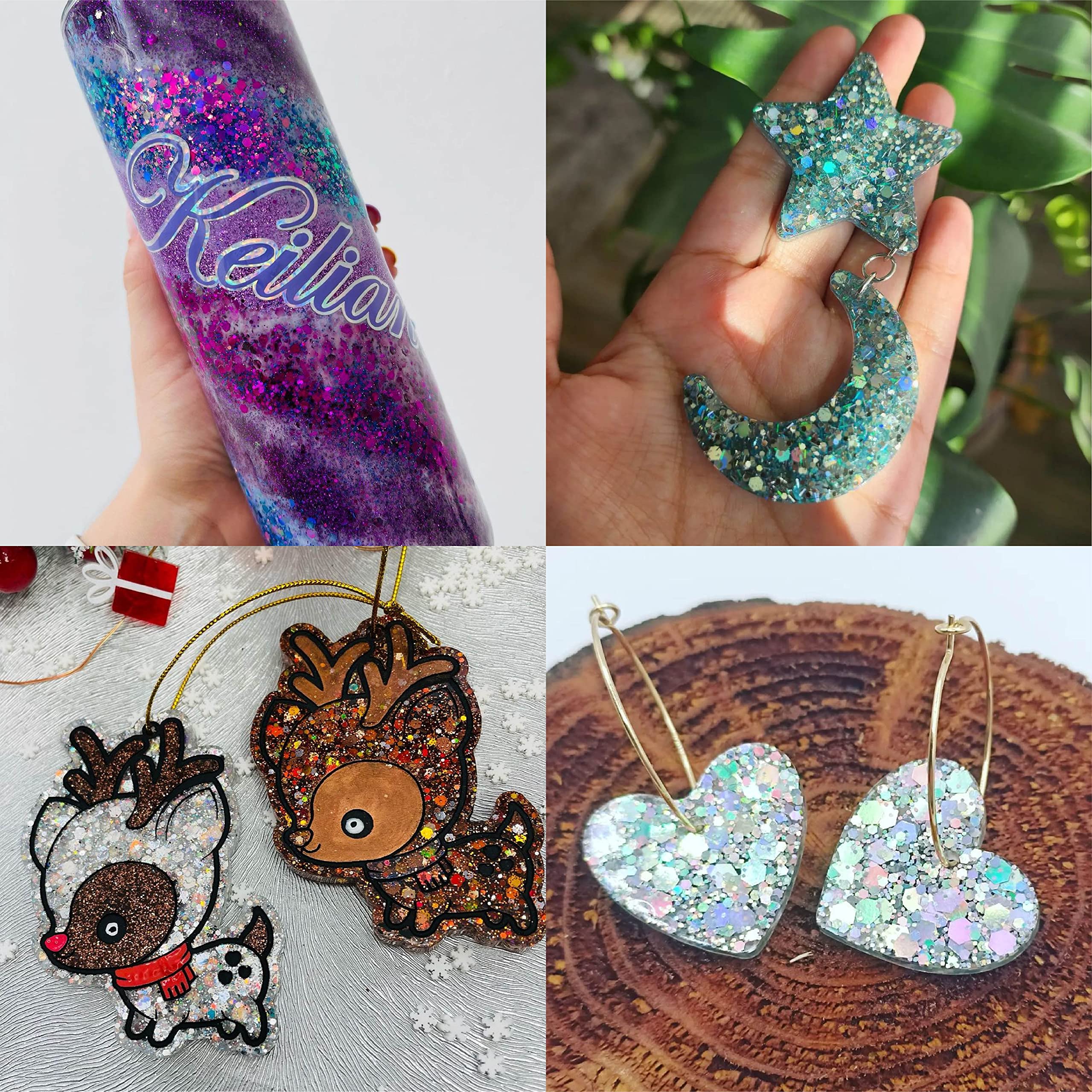 Linwulte glitter packaging with clear bottle for quick color selection