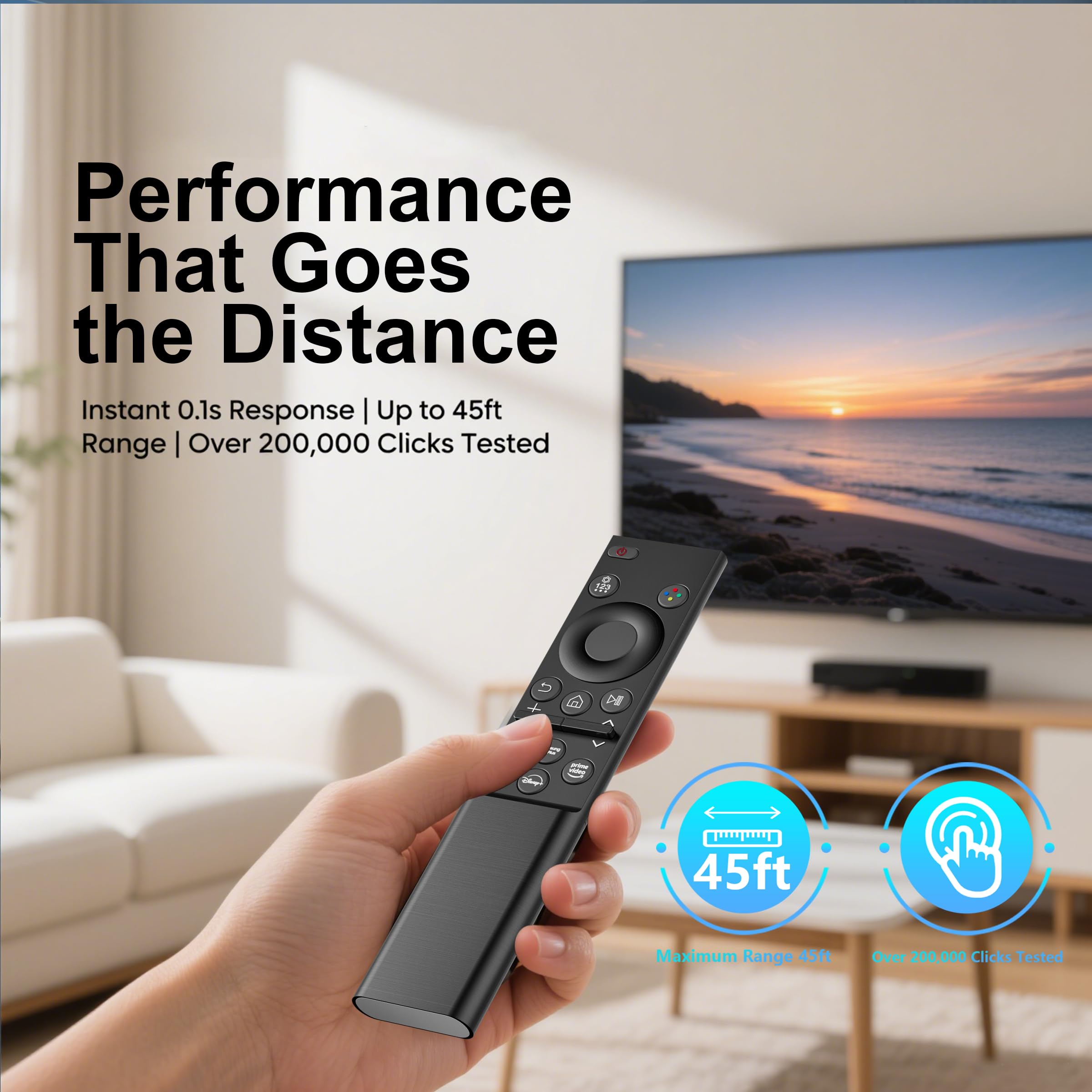 Liokoc remote in use by hand for easy TV control