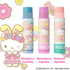 Lip Smacker Hello Kitty Easter Egg Lip Balm Trio blueberry frosting flavor for spring refresh