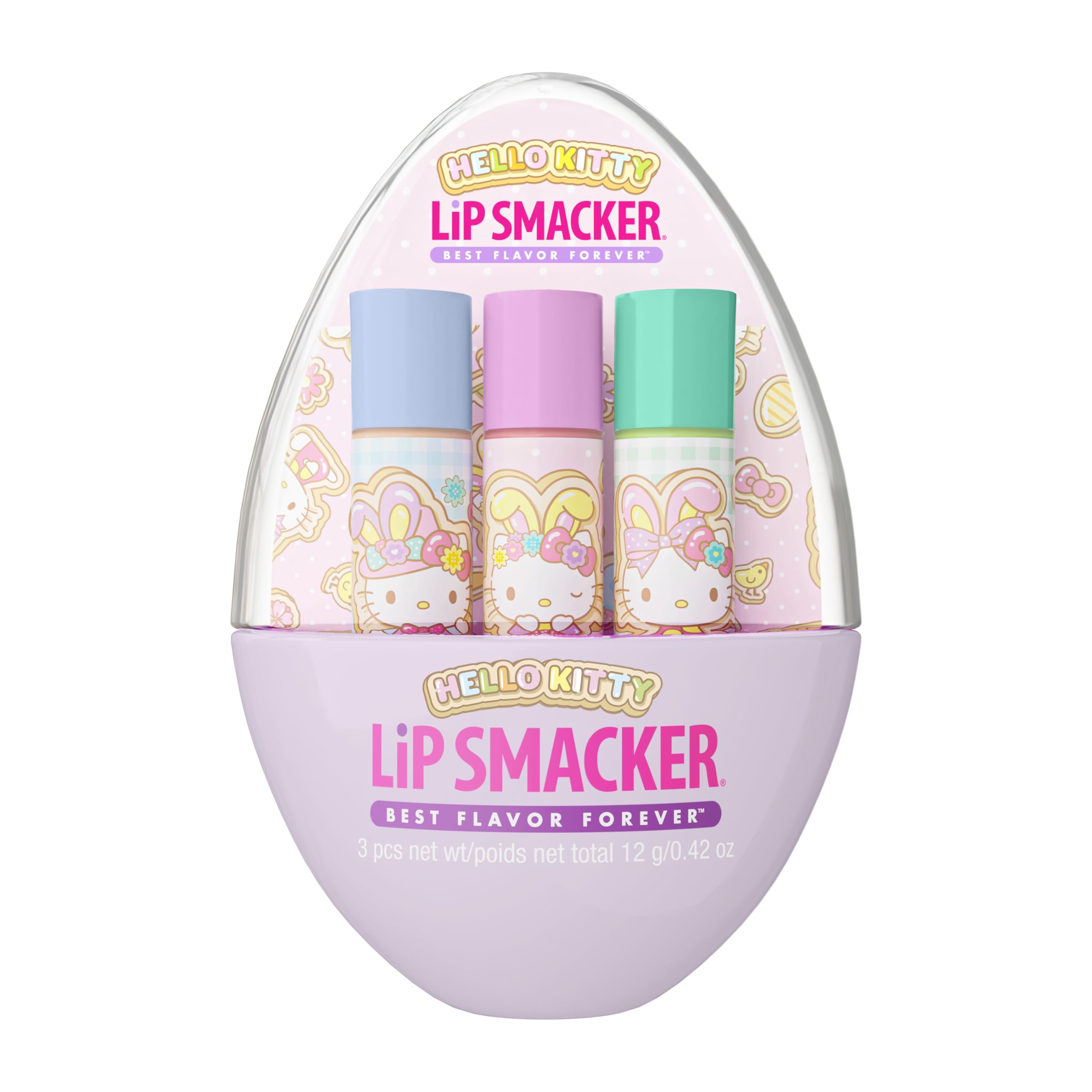 Lip Smacker Hello Kitty Easter Egg Lip Balm Trio packaging ideal for gifting