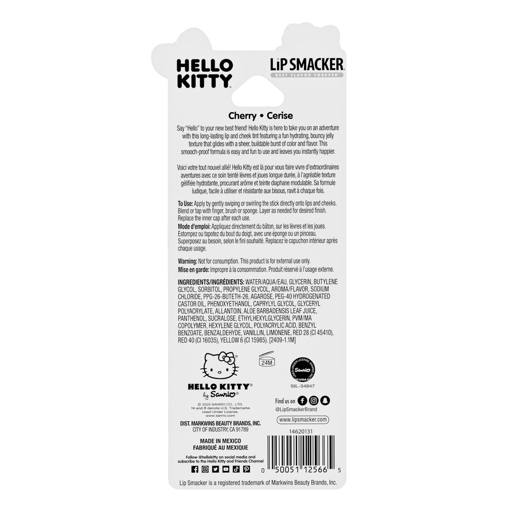 Hello Kitty jelly tint with fun texture for playful, easy application.