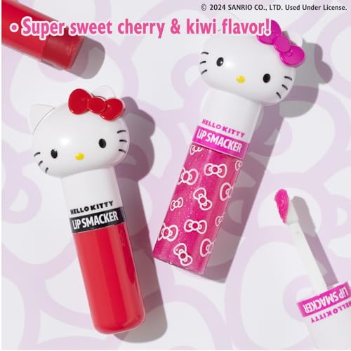 Hello Kitty cheerful cherry flavor swatch with a glossy, fruity finish.