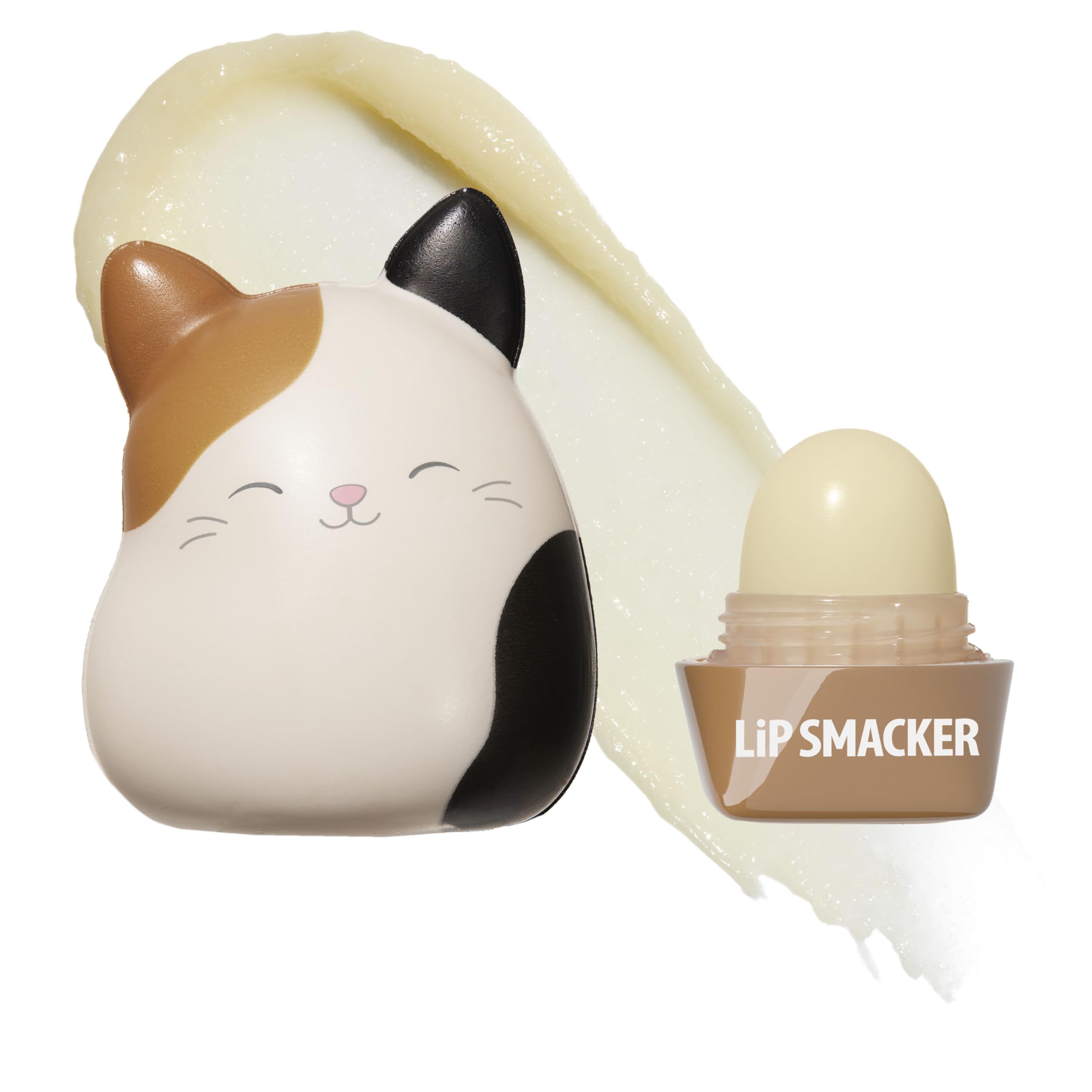 Lip Smacker Cam Squishmallows lip balm with squishy top for playful moisture.