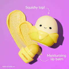 Unboxing Lip Smacker Squishmallows packaging showing collectible character design.