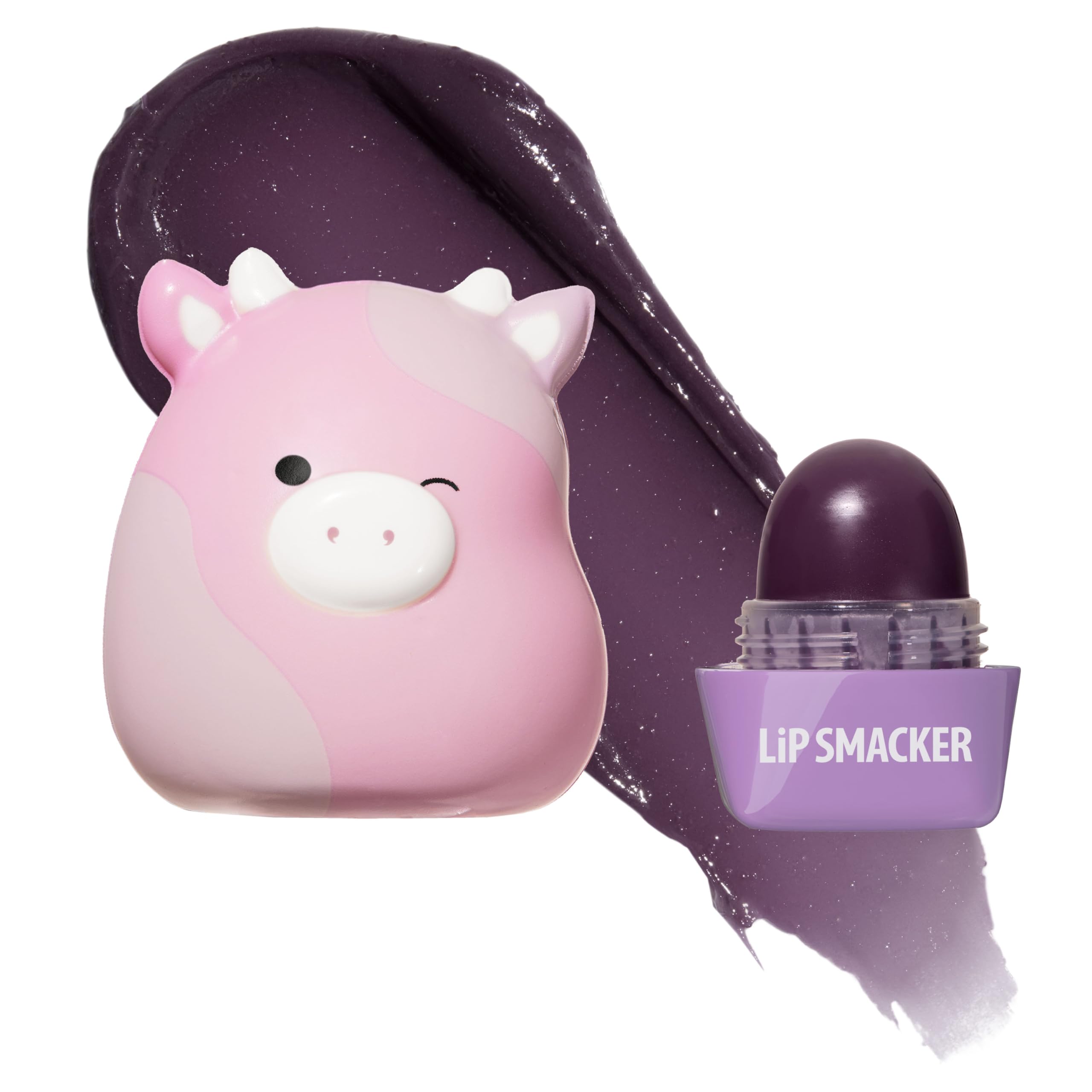 Lip Smacker Squishmallows Patty with squishy top adds playful moisture on the go.