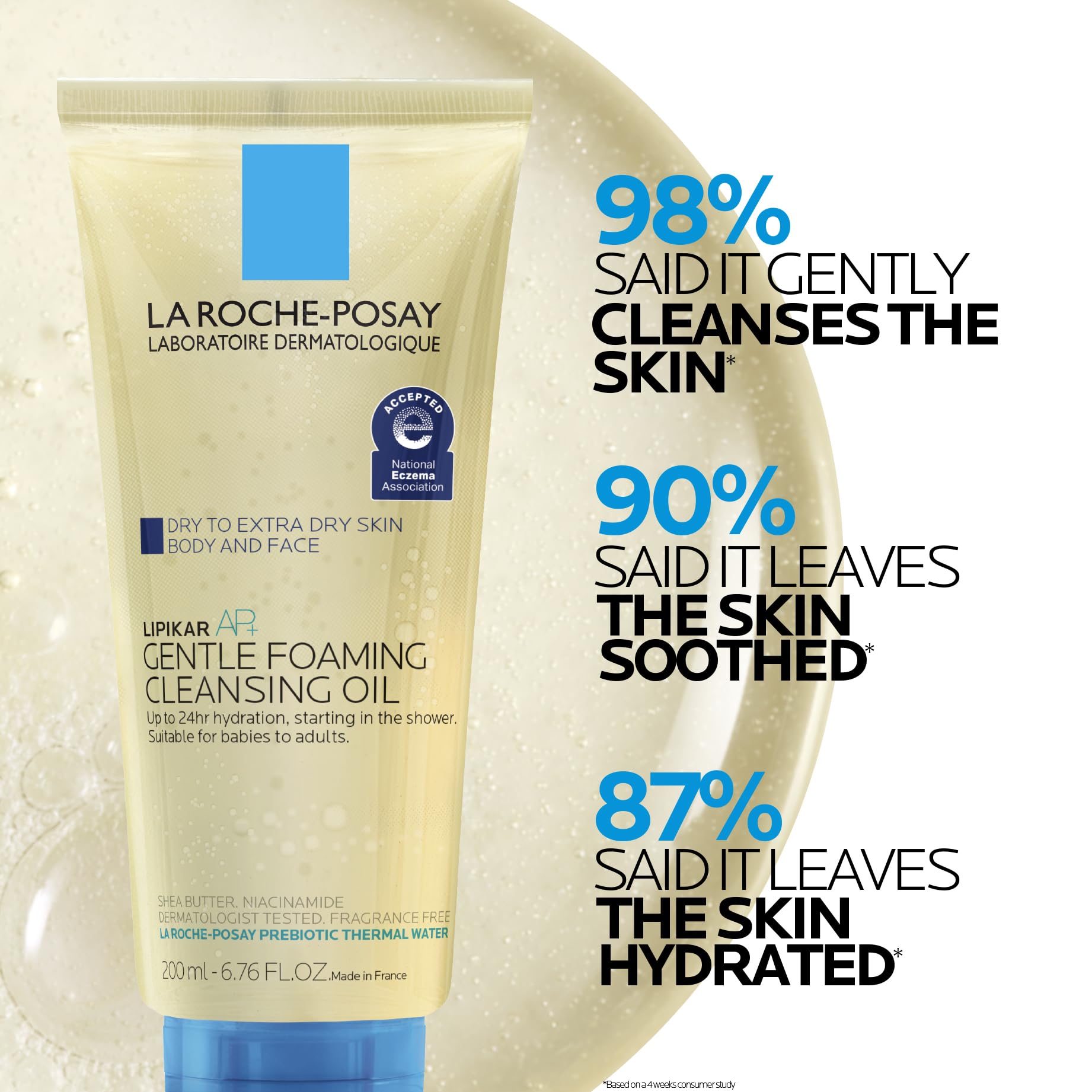 Lipikar AP+ label close-up highlighting fragrance-free formula