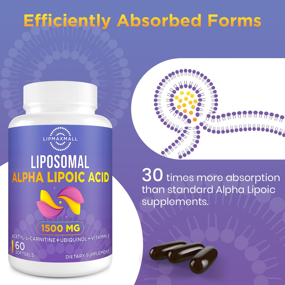 Lipmaxmall Acetyl-L-Carnitine softgel capsule shot emphasizing energy support