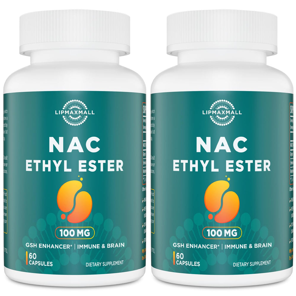 Lipmaxmall NACET Ethyl Ester 100mg bottle supports daily antioxidant potential.