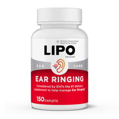 Lipo-Flavonoid bottle caplets shown for ear health support.