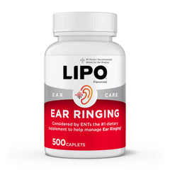 Lipo-Flavonoid ear ringing caplets bottle promotes inner ear support and potential relief