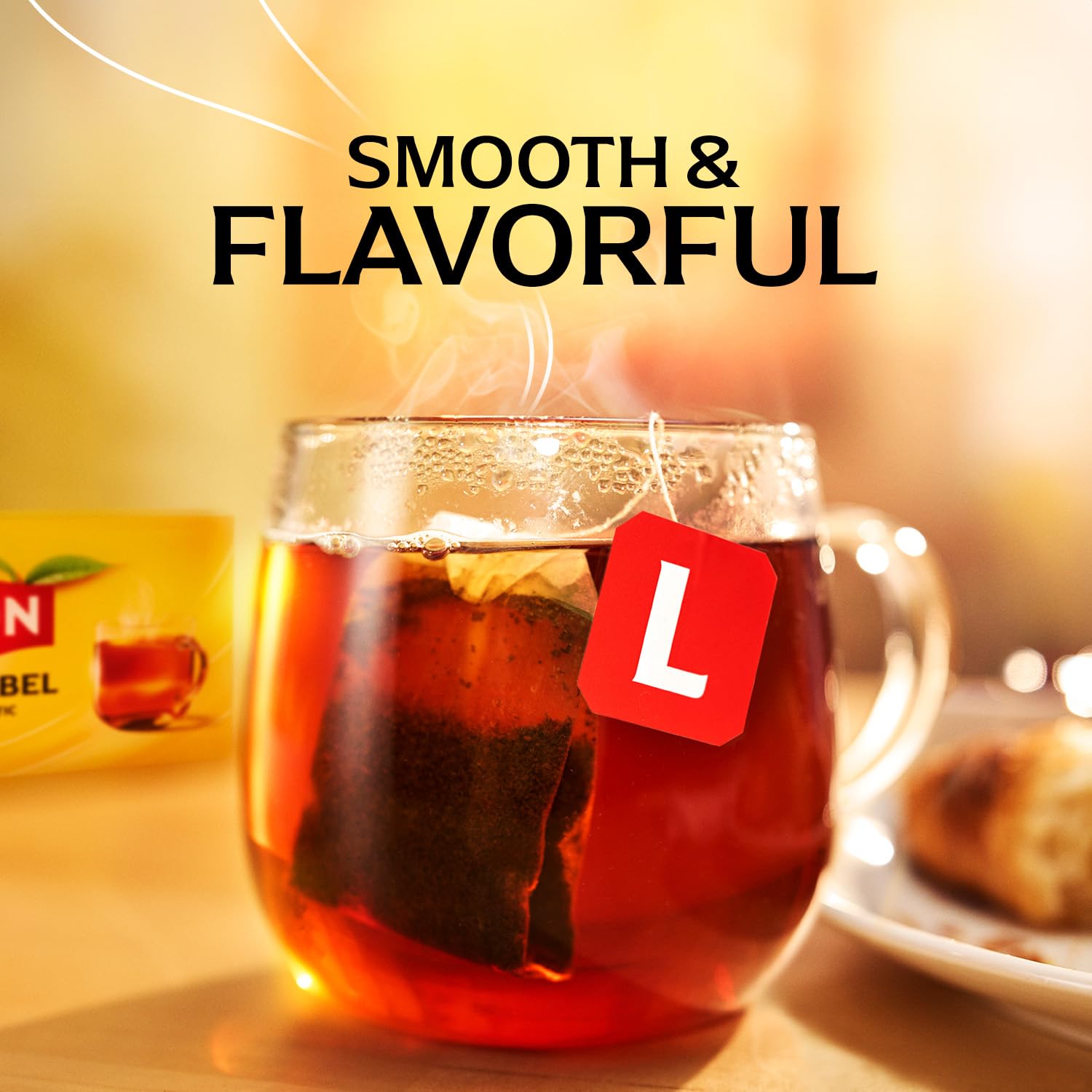 Lipton 100-count pack ideal for hot or iced tea at home.