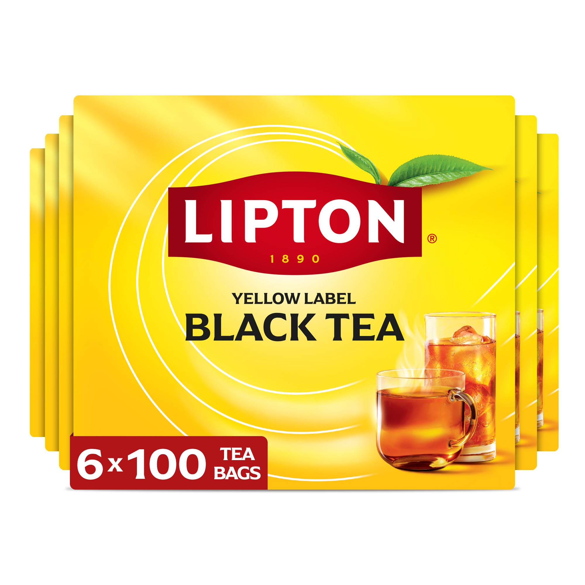 Lipton black tea bags 600-count packaging showcases freshness and value